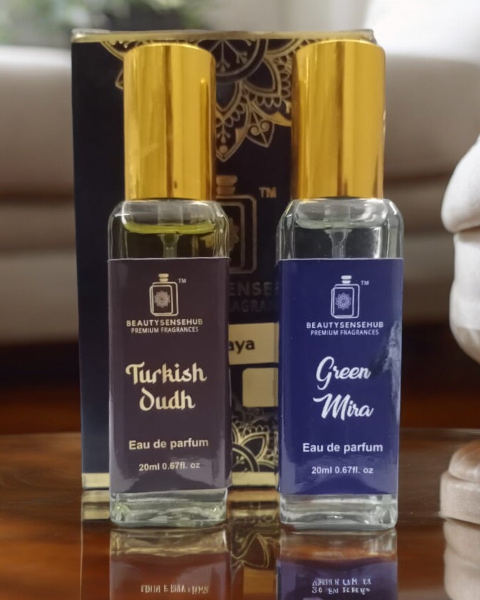 Turkish Oudh & Green Mira Combo Perfume Spray, long-lasting scent, Parfum for Men & Women, 20ML (Pack of 2)