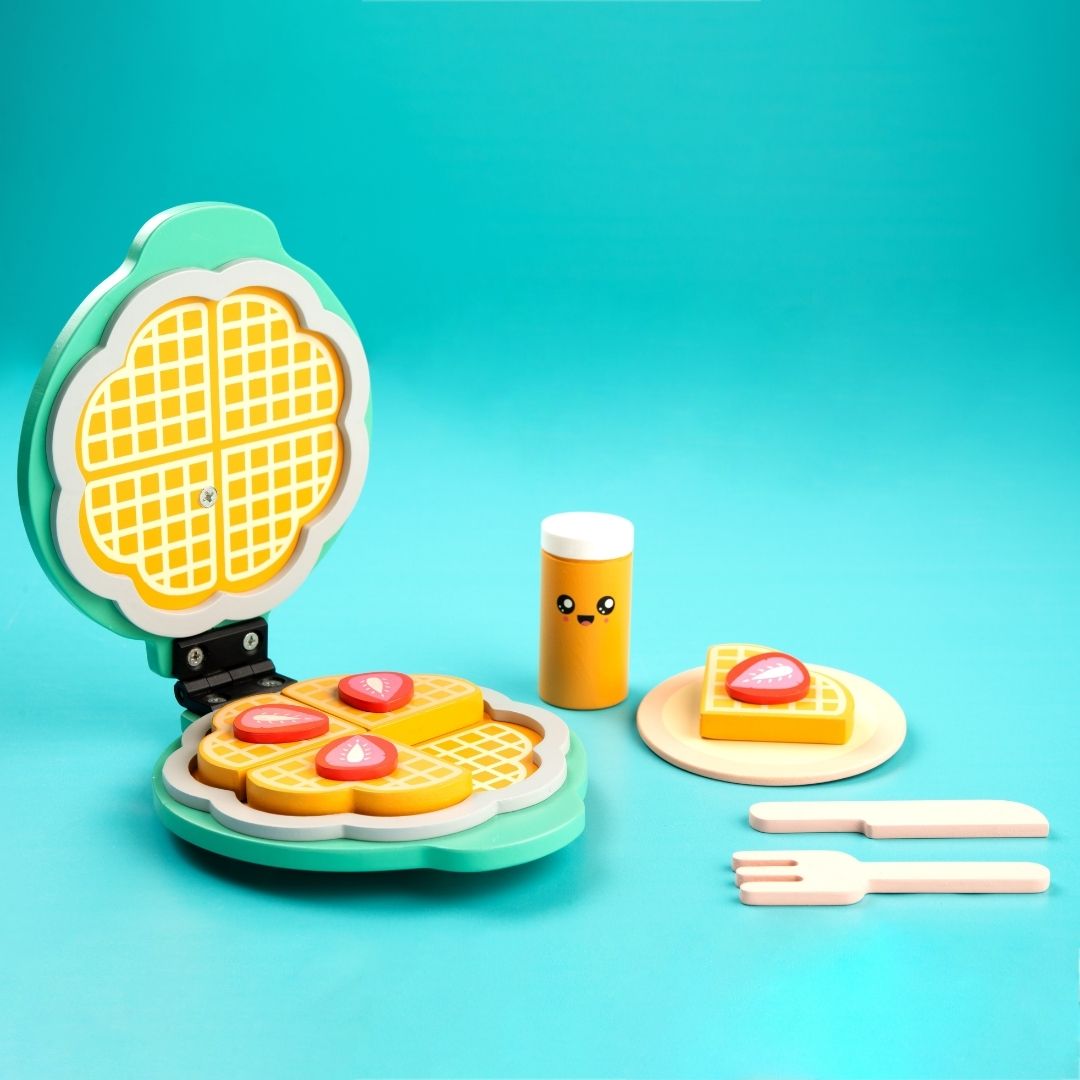 Cots and Cuddles Premium Quality Wooden Waffle Maker Toy for Kids