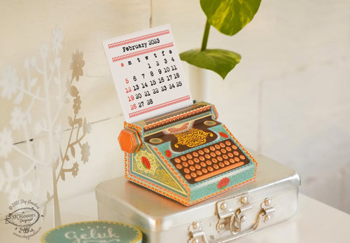 DIY Typewriter Calendar - COLORFUL, Fun and Functional Calendar, Ideal for Home Office, Vibrant Desk Accessory