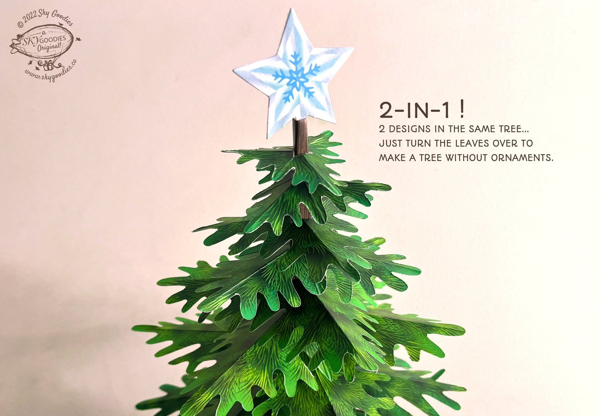 Paper Christmas Tree with Fairy Lights, DIY Paper Craft Kit, 2-in-1 Design, Ideal for Holiday DÃ©cor, Unique Crafting Experience