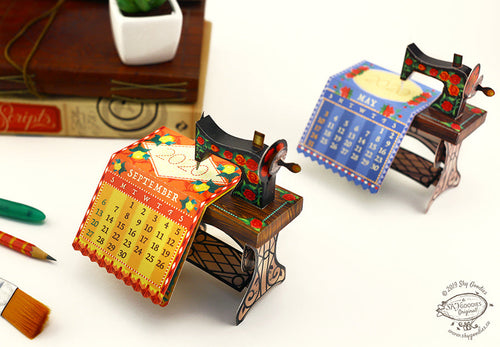 DIY Sewing Machine Desk Calendar, Fun Craft Kit, Perfect for Office DÃ©cor, Creative DIY Calendar