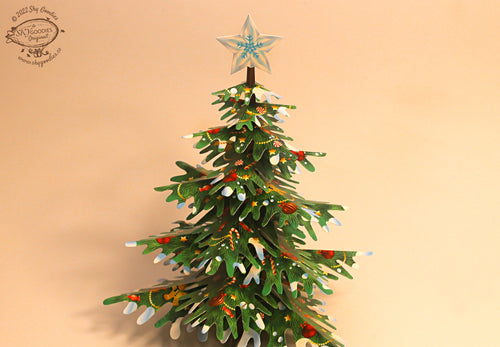 Paper Christmas Tree with Fairy Lights, DIY Paper Craft Kit, 2-in-1 Design, Ideal for Holiday DÃ©cor, Unique Crafting Experience