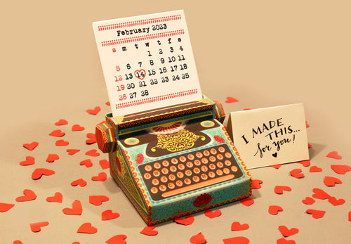 DIY Typewriter Calendar - COLORFUL, Fun and Functional Calendar, Ideal for Home Office, Vibrant Desk Accessory