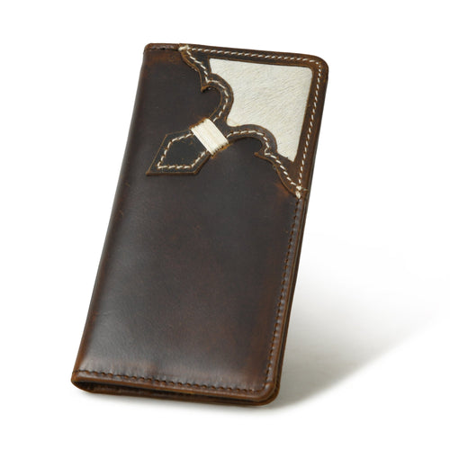 Top Grain Buffalo Leather Wallet with Checkbook Sleeve | Slim Long Bifold Design for Men with 7 Card Slots