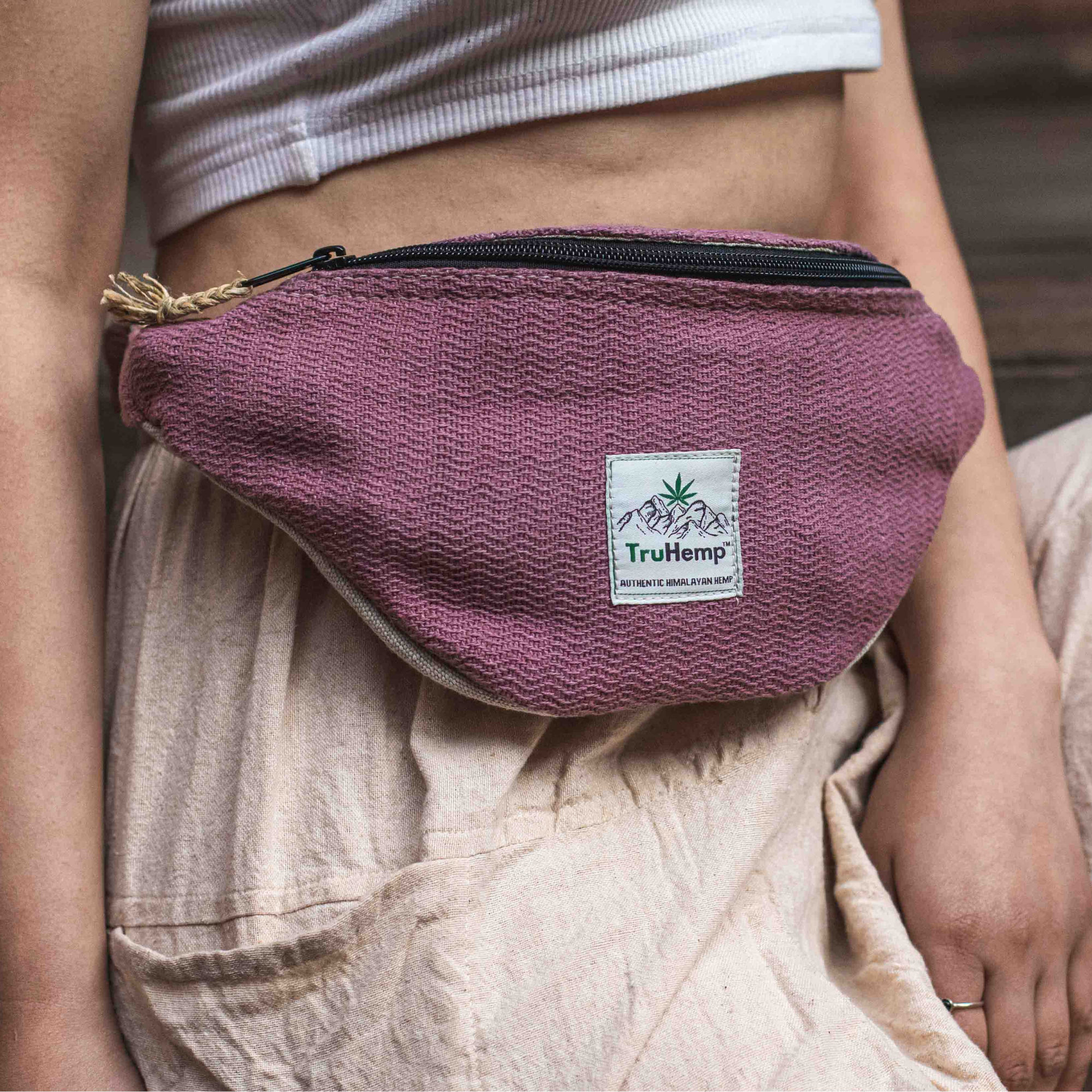 Hemp Fanny Pack with Dual Compartments | Eco-Friendly Waist Bag with Premium YKK Zipper Closure