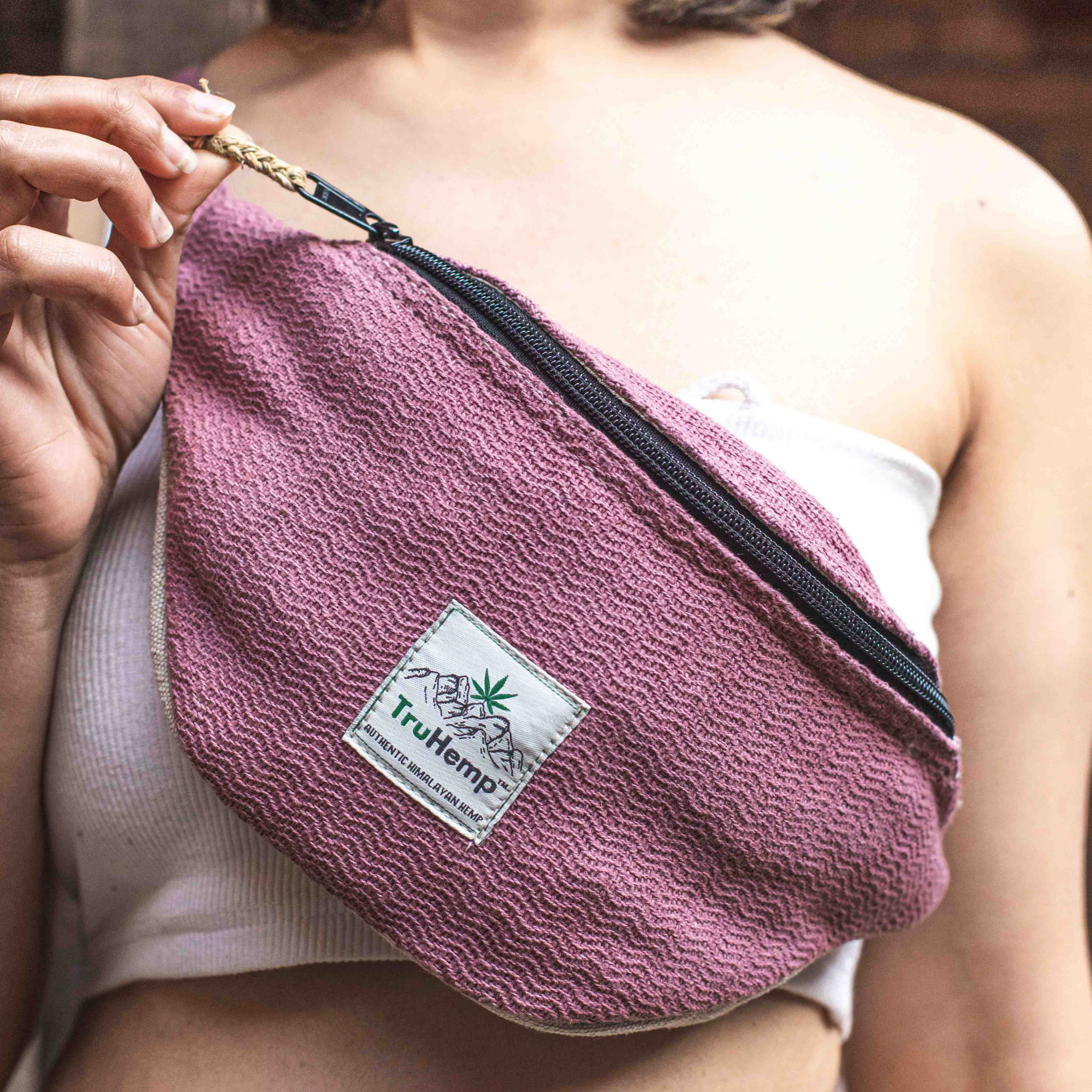 Hemp Fanny Pack with Dual Compartments | Eco-Friendly Waist Bag with Premium YKK Zipper Closure