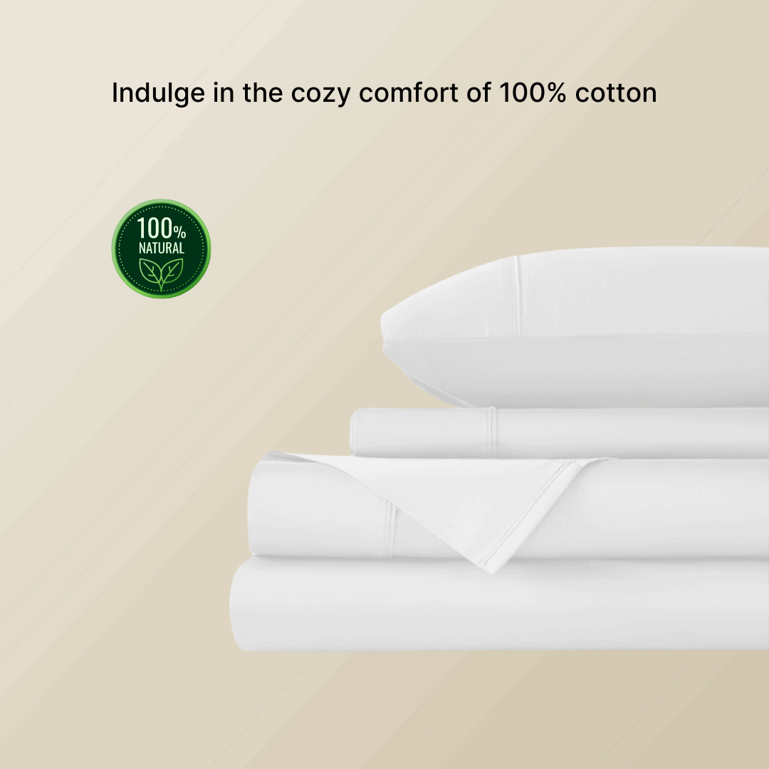 Grey 100% Egyptian cotton queen size bed sheets with a 300 thread count, neatly folded and ready for a restful sleep.