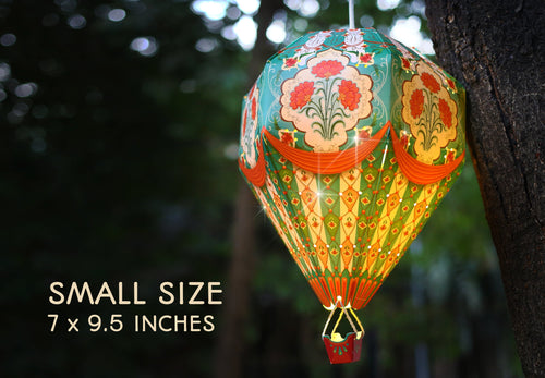 Small DIY Hot Air Balloon Lamp Shade, Hanging Lamp, Lighting Decor, Unique Gift Idea for Home DÃ©cor, Compact Lighting (Blue)