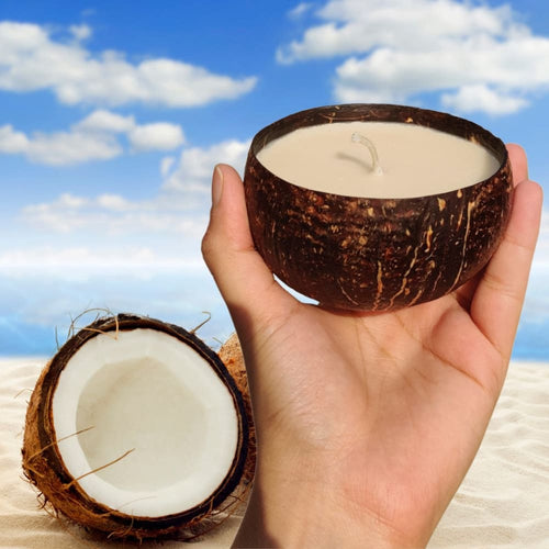 Soy Wax Candle - Coconut Shell (100gms only) Pack of 1 Vanilla