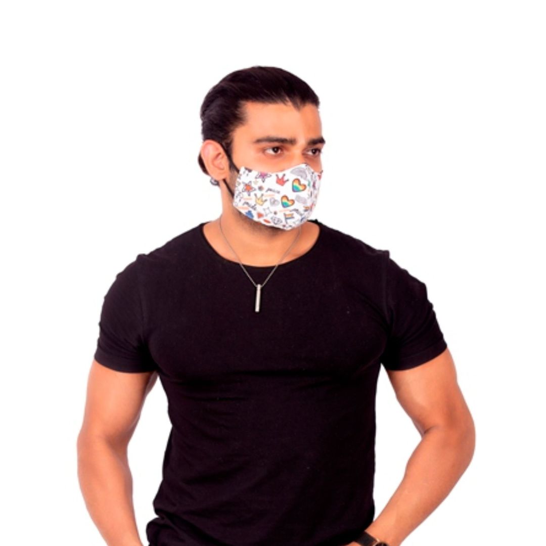 Qucciberry Printed Anti-Pollution Face Mask, Reusable & Washable Cotton, Stylish Gift for Men and Women, LGBTQ+ Pride