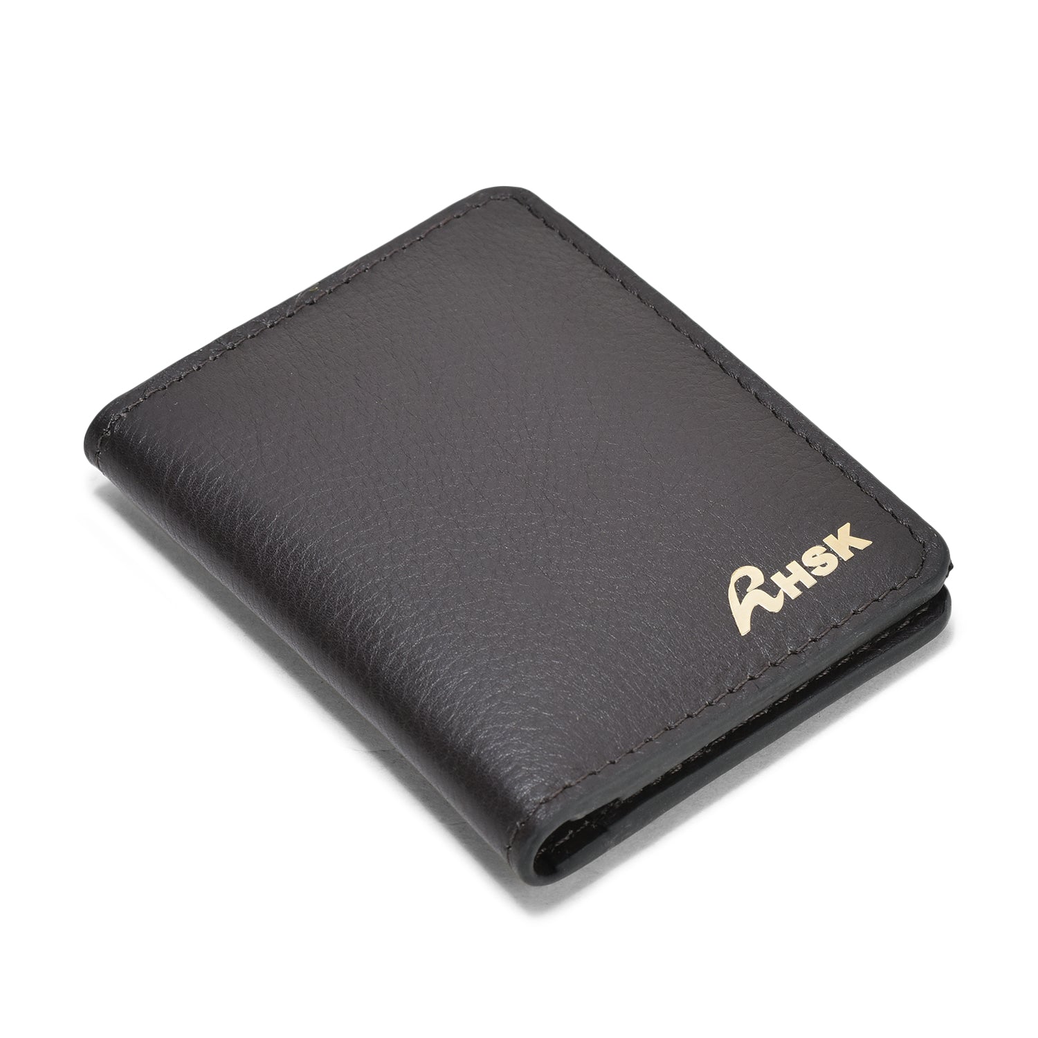 Plush Grain Card Holder, Durable Brown Leather, Stylish and Functional, Ideal for Everyday Use (Brown)