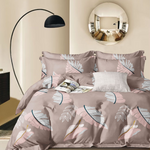 Dark Grey Floral Polyester Bed Sheet Set with 2 Pillow Covers | Soft Wrinkle-Resistant Queen Size Fitted Bed Sheet