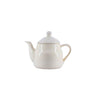 Qucciberry Ceramic Creme English Tea Pot, Classic and Elegant Design, Ideal Gift for Special Occasions, Weddings or Housewarming, Durable and Stylish Creme Tea Kettle