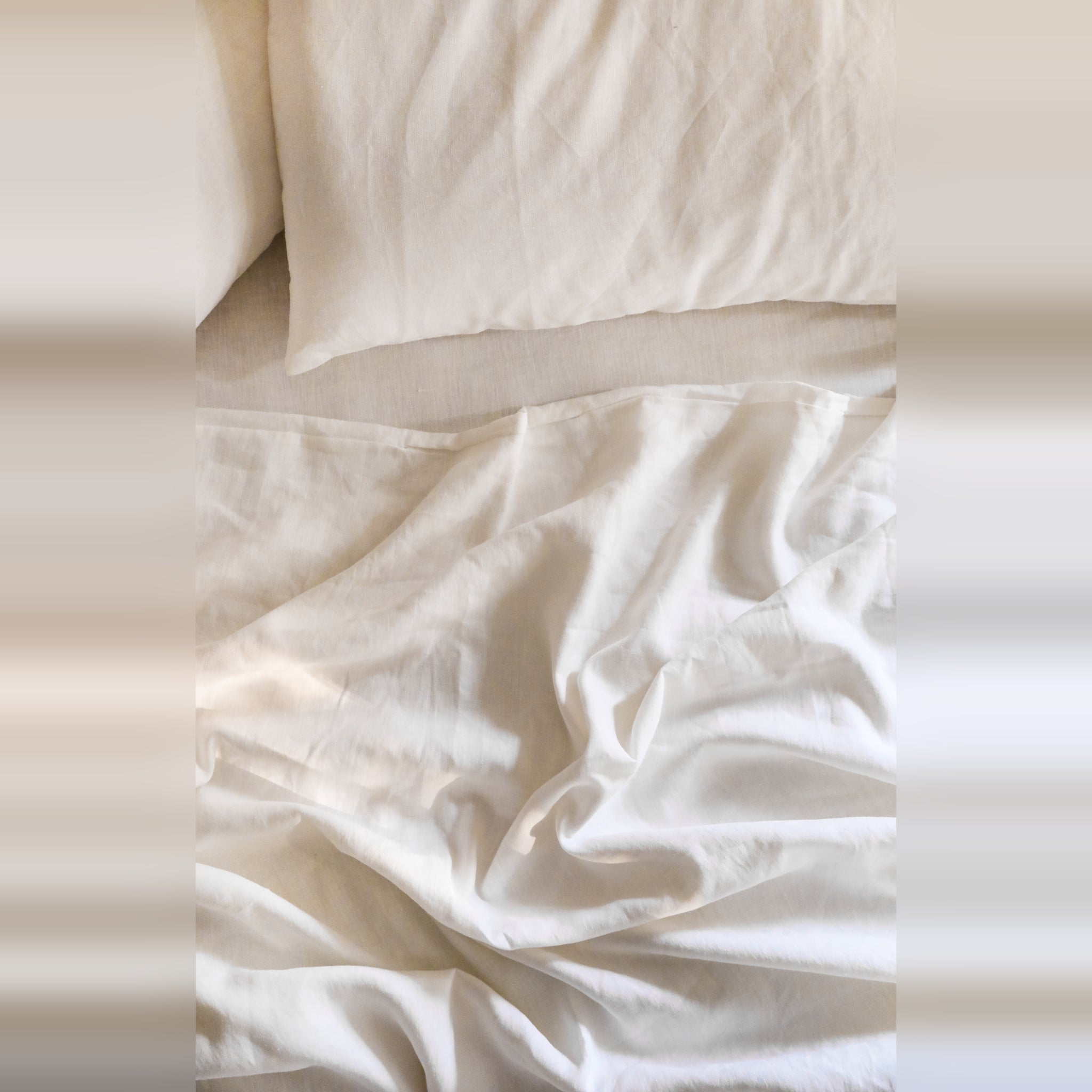 Luxe Linen Bedsheet - Milk White, Crafted from Belgian Flax Linen, Prewashed for Luxurious Comfort, Includes King Bedsheet & 2 Pillowcases, Breathable and Soft for All Seasons, Elegant Bedding Set