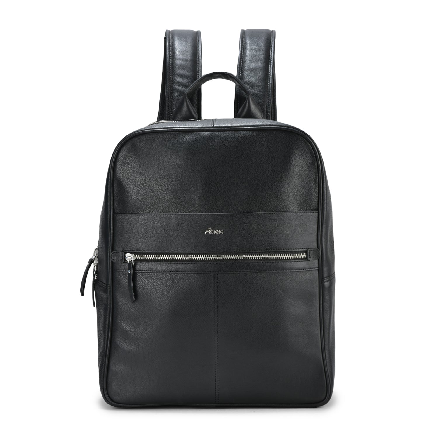 Athleisure Grain Leather Backpack, High-Quality Black Leather, Practical and Trendy, Ideal for Work and Travel (Black)