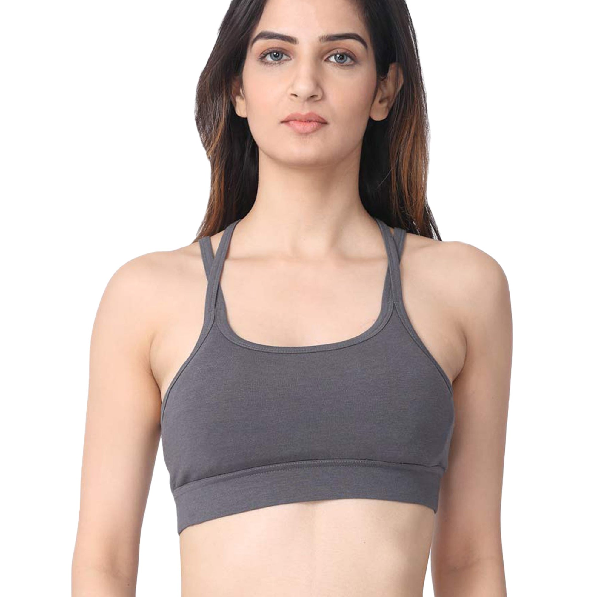 Yoga Crossback Bra with Moisture-Wicking Technology | Organic Cotton & Bamboo Bralette with Removable Pad Pockets