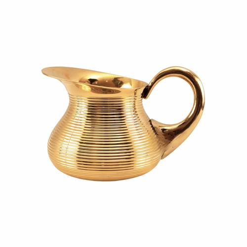 Brass Jug for Serving Beverages | Handcrafted Golden Brass Jug with Elegant Golden Finish