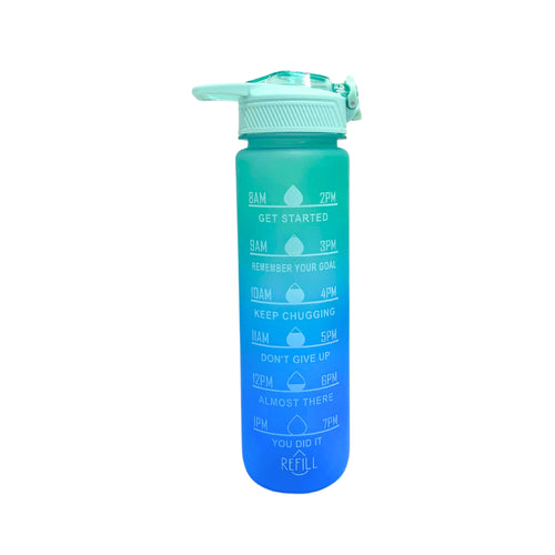 SuperGeneriX Motivational Water Bottle 1 Litre, Durable BPA-Free Leakproof Bottle with Time Marker for Office, Gym, Outdoor, Fitness, Hydration Goals, and Ideal for Gifting (Matt Green)