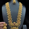 Exquisite Gold Filigree Necklace and Earrings Set, Traditional Indian Wedding Jewelry (Set of 2)