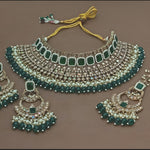 Exquisite Pearl and Jewel-Encrusted Bridal Jewelry Set, Traditional Indian Wedding Jewelry, Special Occasions (Set of 3)