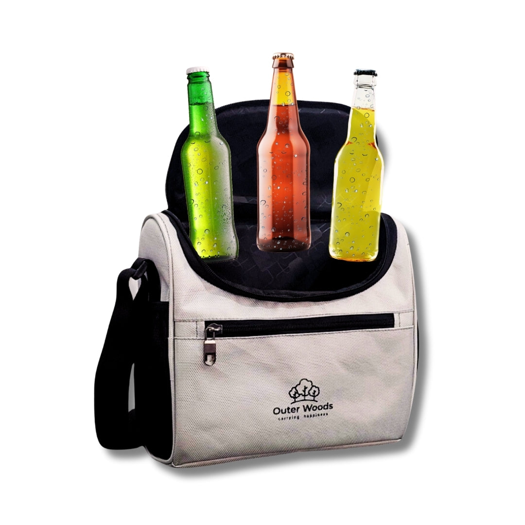 Outer Woods Insulated 8 Pint Bottle Bag | Fits 8 x 330 ml Pint Bottles | 6 to 8 Hours Cooling | Free 4 Units Ice Gel Packs