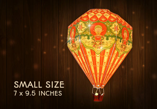 Small DIY Hot Air Balloon Lamp Shade, Hanging Lamp, Lighting Decor, Unique Gift Idea for Home DÃ©cor, Compact Lighting (Red)