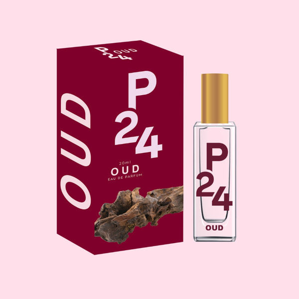 P24 P24 Oud Eau De Perfume for Men, Luxurious and Exotic Fragrance with Agarwood, Leather, and Amber, Timeless Eau de Parfum, Rich and Woody Scent for Strength and Sophistication, Perfect Gift for Him (20ml)