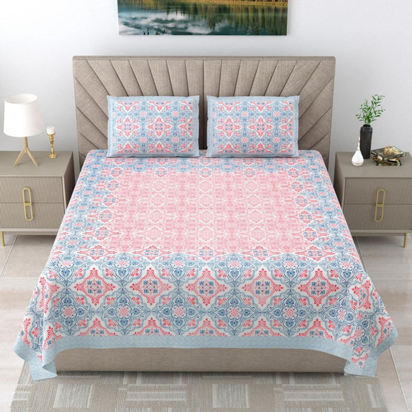 Elegance Blue & Pink Printed Pillowcases, Soft & Durable, Comfortable and Stylish, Cotton Pillow Covers for Everyday Use (90