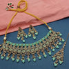 Mint Green Kundan Choker Necklace Set, Matching Earrings and Maang Tikka, Traditional Indian Wedding Jewelry (Set of 2)