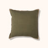 Pure Linen Earthy Cushion Cover – Made with Linen in Soothing Pastel Green with Beige Borders, Adding Sophistication and Elegance to Any Sofa or Bed, Ideal for Enhancing Your Living Space and Creating a Serene Ambience (Set of 2)