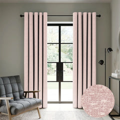 Casableu Lasa Polyester Eyelets (Steel) Blackout Curtains with Tie Back, Bedroom Living Room