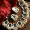 Regal Pearl and Crystal Necklace - Handcrafted Ethnic Bridal Jewelry, Traditional Indian Wedding Jewelry (Set of 2)