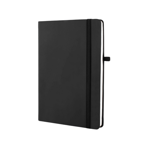 Eco Elastic A5 Journal Notebook | Customizable Gift for Executives, Travelers & Special Occasions (Black, 192 Pages)