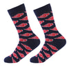 Formal Men's Socks - Akatsuki Edition, Cotton Blend, Stylish Pattern, Soft and Durable, Comfortable for Office Use (Navy Blue)