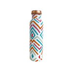 Copper Water Bottle with Abstract Pattern | 1L Bottle for Office, Home and Travel