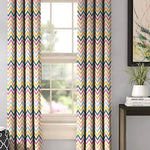 Casableu Dyke Polyester Eyelets (Steel) Blackout Curtains with Tie Back, Bedroom Living Room