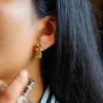 Strips - Gold Plated Brass Metal Earrings