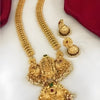 Exquisite  Gold Plated Goddess Pendant Necklace and Earring Set - Handcrafted Ethnic Jewelry, Traditional Indian Wedding Jewelry (Set of 2)