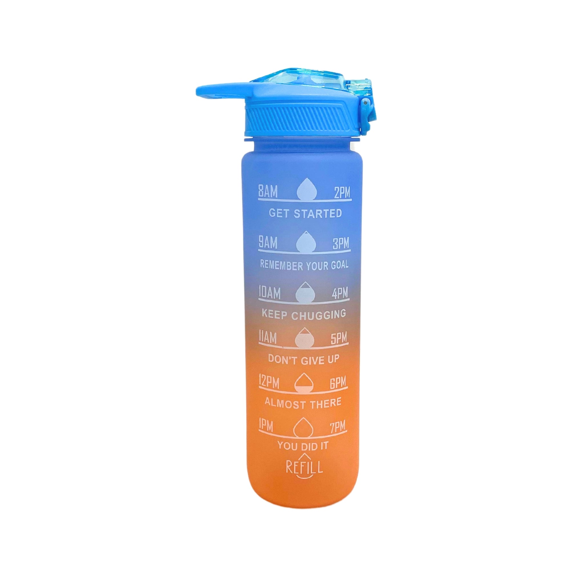 SuperGeneriX Motivational Water Bottle 1 Litre, Durable BPA-Free Leakproof Bottle with Time Marker for Office, Gym, Outdoor, Fitness, Hydration Goals, and Ideal for Gifting (Matt Blue)