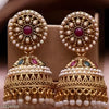 Exquisite Kundan Jhumka Earrings, Pearl Accents, Traditional Indian Wedding Jewelry (Set of 1)