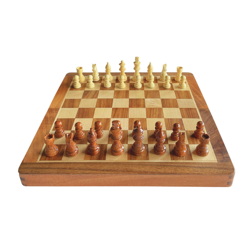 SuperGeneriX Wooden Chess Board | Handcrafted Chess Set | Magnetic Pieces | Foldable Board | Chess Board for Adults & Kids | Strategy Game | Easy to Carry