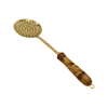 Brass Skimmer Ladle with Wooden Handle | Handcrafted Brass Frying Spoon for Kitchen