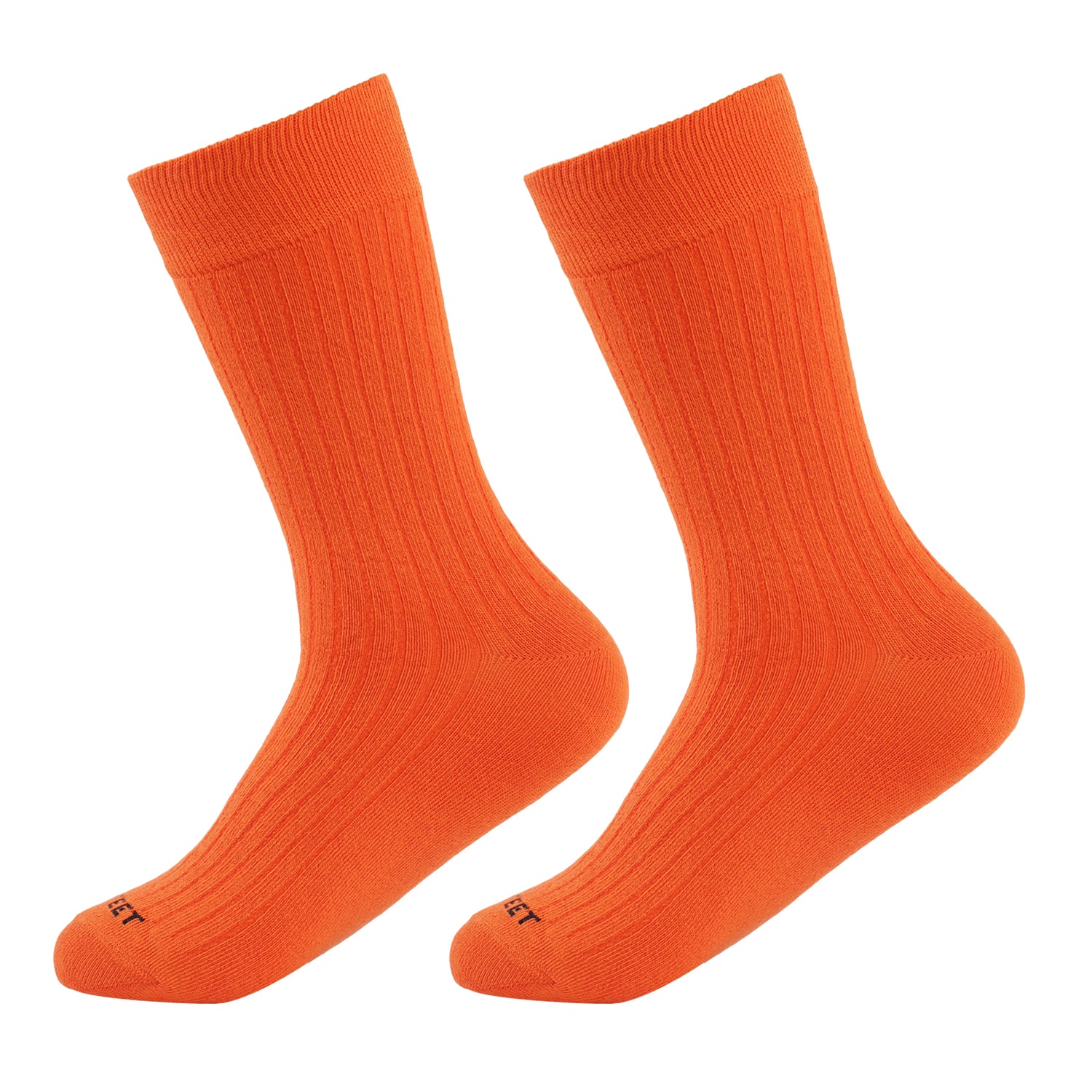 Formal Men's Ribbed Socks, Cotton Blend, Stylish Pattern, Soft and Durable, Comfortable for Office Use (Orange)