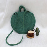 Green & Round Sling Bag, Round Design, Fashionable, Casual Accessories, Travel Bag, Handmade