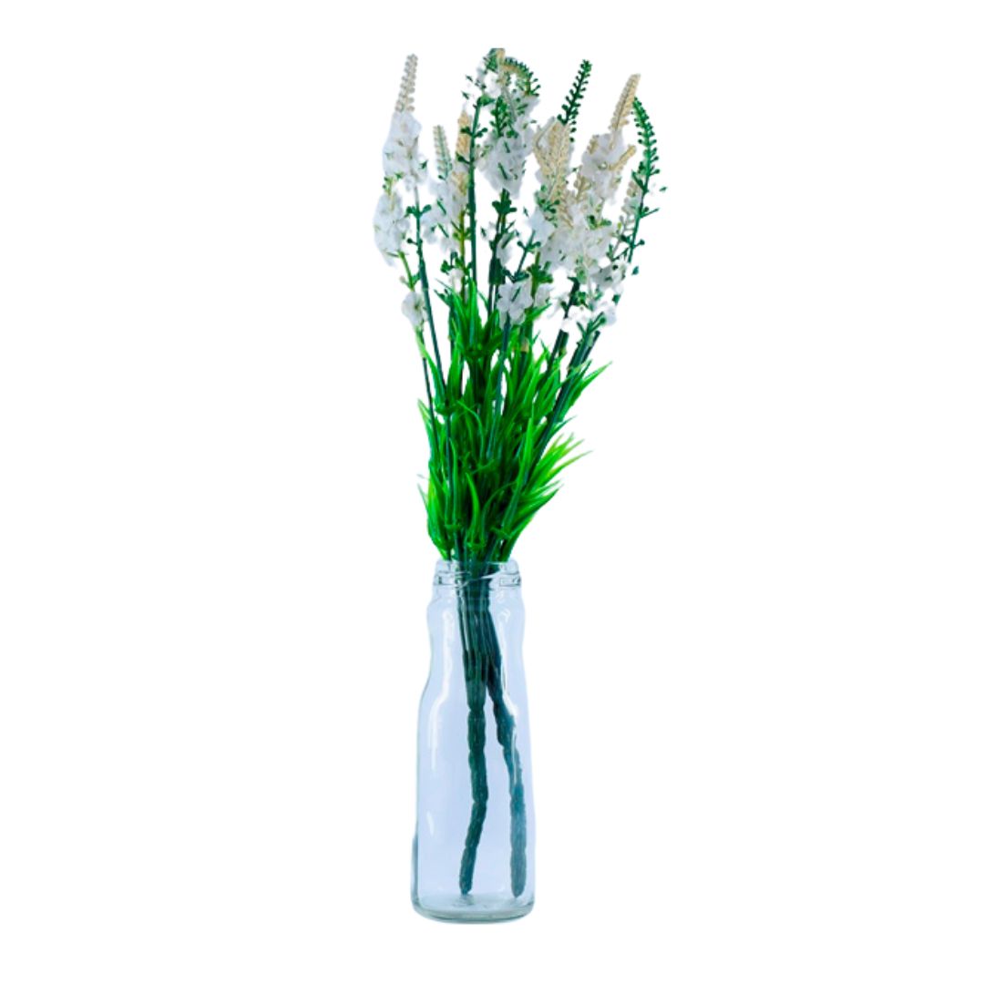 Qucciberry Artificial Spring Advent Lavender Flowers - White, Decorative Piece for Weddings, Table & Home Décor, Stylish and Long-Lasting, Unisex