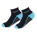 Ankle Activewear Unisex Socks, Premium Cotton Blend, Comfortable, Versatile Design, Ideal for Gym & Sports Wear (Black/Chlorine Blue)