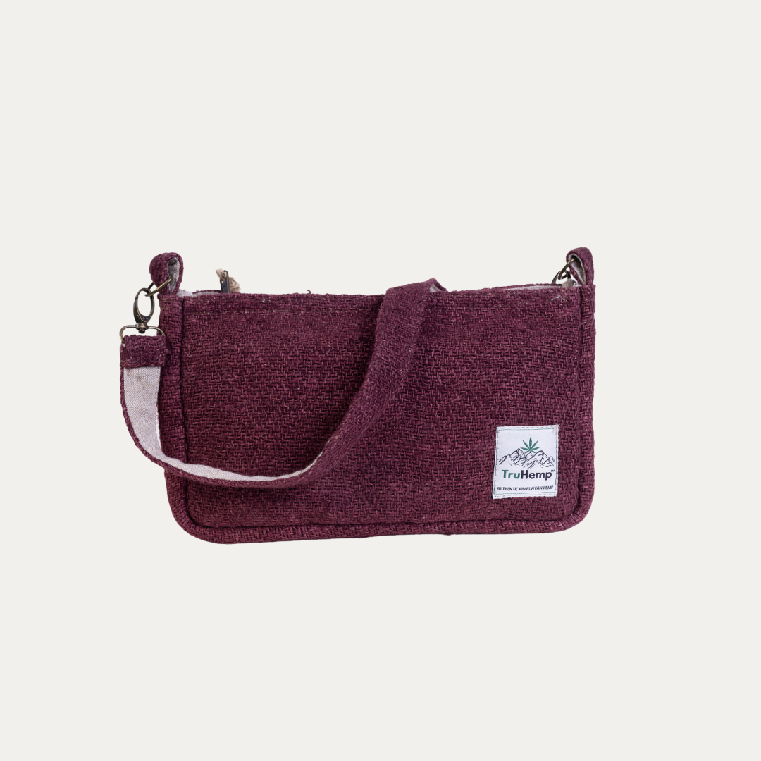 Luna Hemp Shoulder Bag with Adjustable & Detachable Strap | Eco-Friendly Sling Bag with Premium Zipper Closure