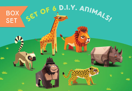 DIY Mini Animal, Fun Craft Kit, Ideal for Kids' DÃ©cor, Creative DIY Project  (BOX SET 2 - Set of 6 )