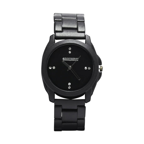 Black Metal Watch â€“ Bold Matte Finish, Analog Display, Perfect for Weddings or Casual Wear, Black