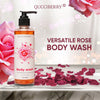 Qucciberry Rose Bodywash – Nourishing, Moisturizing Shower Gel with Natural Ingredients, Long-Lasting Floral Aromatic Blend of Rose, Fruits, and Herbs for Soft, Smooth Skin, Unisex,  200 ML